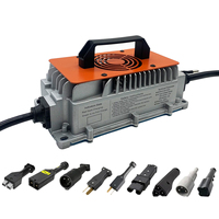 Chargeur rapide étanche IP65 haute puissance 72V pour batteries LiFePO4/Li-ion/plomb-acide, construction en alliage d'aluminium pour bateaux électriques