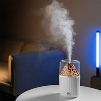 Humidificateur USB à vapeur chaude avec effet flamme simulée, lumière d'ambiance et diffuseur d'arômes pour usage domestique et hôtelier, en plastique