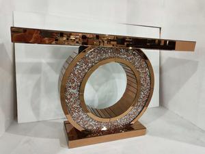 Factory Custom Modern Luxury Glass Crystal <strong>Gold</strong> <strong>Console</strong> <strong>Table</strong> with Mirror - Product Image 3