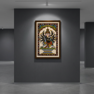 Décoration rectangulaire traditionnelle en bois Pattachitra, représentant le Dieu Ganesha, origine Orissa, pour l'intérieur du salon, occasion Diwali, par SSD Market - Product Image 5