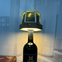 Lampe de table artistique en résine en forme de tente, avec contrôle tactile LED, intensité réglable, sans fil, rechargeable, pour le glamping
