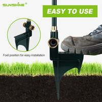 SUNSHINE Pistola Pulverizadora de Metal Pequeña, Boquilla de Riego de Césped y Jardín Rotativa de Latón de 3 Vías de 360 Grados, Bombeo para Agricultura