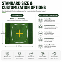 Grand tapis d'entraînement de golf 6x4 pieds 3-en-1 avec zones Fairway, Rough et Tee, base antidérapante en EVA, logo personnalisé