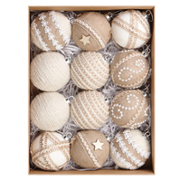 TANGXI 12 pièces Boules décoratives en feutre pour sapin, mélange de couleurs, ornements classiques en feutre pour Noël, accessoires à suspendre pour sapin de Noël