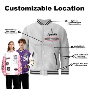 Veste <span class=keywords><strong>de</strong></span> baseball d'équipe <span class=keywords><strong>de</strong></span> haute qualité avec logo brodé personnalisé, imperméable et coupe-vent, pour les sports <span class=keywords><strong>de</strong></span> plein air et les activités <span class=keywords><strong>de</strong></span> club - Product Image 2