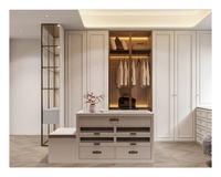 Ensemble de chambre à coucher de style américain en chêne/noyer, armoire bébé grise avec tiroirs