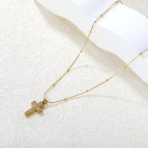 <b>Cross</b> Series Stainless Steel Zircon <b>Cross</b> Necklace Luxury Fashion Clavicle <b>Chain</b> Daily Wear Gift Jewelry - Product Image 3