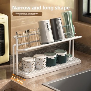 Metal Standing Type Double-layer Draining Tray Minimalist Style Kitchen and Dining Table Cup <b>Teacup</b> and Coffee Mug Organizer - Product Image 4