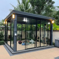 Pérgola Bioclimática Moderna de Aluminio con Techo Impermeable y Resistente a la Nieve, Motorizada, con Marco con Recubrimiento en Polvo, para Jardín