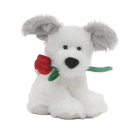 Peluche de la Saint-Valentin avec fleur de rose rouge, usine ISO, logo personnalisé, broderie personnalisée, conception personnalisée, poupée mascotte