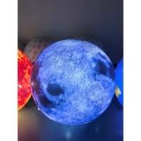 Ballon gonflable en forme de planète personnalisé avec impression UV et éclairage LED, avec pompe à air électrique pour la publicité et la décoration