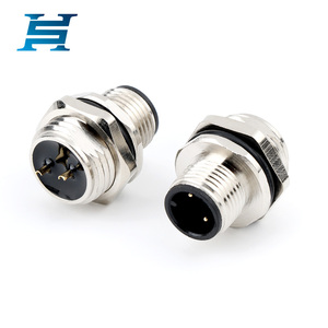 Công Nghiệp Cấp M12 Vỏ Kim Loại Hàng Không Kết Nối 2/3/4/5/6/8/12 Pin-Không Thấm Nước Nam Nữ Phía Trước Trở Lại Gắn Kết Ổ Cắm - Product Image 1