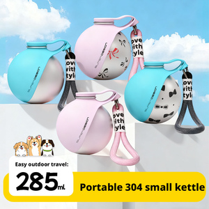 Borraccia Portatile Pieghevole in Acciaio Inossidabile per Cani con Stampa Animale, per Passeggiate all'Aperto, Integrata con Ciotola per Cibo e Acqua, Grado Alimentare - Product Image 3