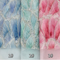 Tissu de robe de mariée de l'industrie lourde avec paillettes perles Jet peinture disque brodé tissu de soirée tube perlé tissu brodé