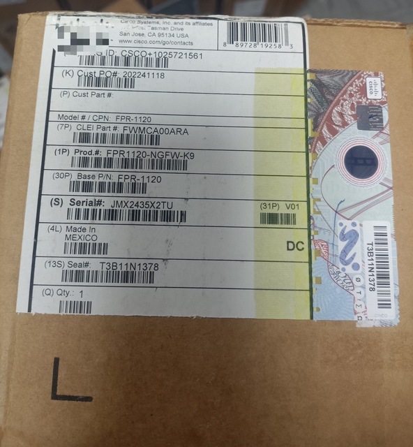 Brand New Original CiscoS Firepower 1120 NGFW Appliance, 1U FPR1120-NGFW-K9