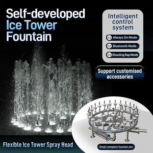 Fontaine musicale dansante personnalisée en forme de <span class=keywords><strong>tour</strong></span> de glace avec changements de couleurs RGB automatiques, pour usage extérieur domestique - Product Image 2