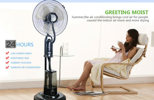 Tùy Chỉnh Điều Khiển Từ Xa Làm Mát Không Khí Sạc Fan Kỹ Thuật Số Xách Tay Có Thể Sạc Lại Đứng Điện Tử Sương Mù Fan Với Bể Nước - Product Image 4