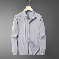 UPF50 + hommes décontracté été veste respirant élastique monocouche enveloppé coupe-vent col montant Protection solaire
