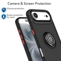 Coque de téléphone antichoc avec béquille magnétique et dos translucide mat pour iPhone 17 Air 16 15 14 Plus 13 Pro Max