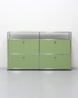 Meuble TV modulaire pliable en acier inoxydable moderne, meuble de salon en métal durable, étagères réglables, 2 étagères, écologique