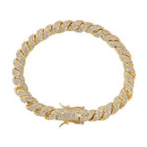 Gold Plated Moissanite Cuban Link Bracelet 925 Sterling Silver <b>Iced</b> <b>Out</b> <b>Chain</b> Jewelry for Men Women - Product Image 1