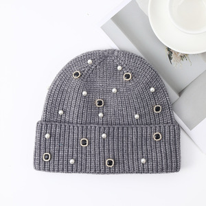 Unisex Phong Cách Sáng Bóng Slouchy Beanie Hat Với Rhinestone Cho Mùa Đông Căng Người Đàn Ông Phụ Nữ Tai Đan Còng Mũ Sọ - Product Image 2
