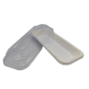 disposable bagasse lunch box biodegradable paper lunch trays eco-friendly 100ml rectangle sushi tray