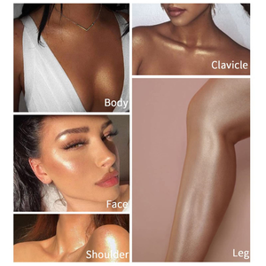 Crème illuminatrice liquide pour le corps à étiquette privée personnalisée, huile chatoyante pour le corps à base de minéraux avec paillettes, maquillage - Product Image 4