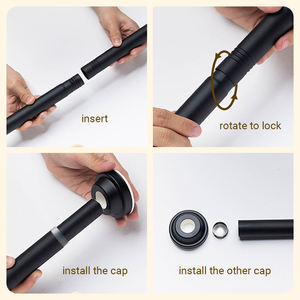 <span class=keywords><strong>Tringle</strong></span> à rideau télescopique modulaire réglable en acier inoxydable 25 mm, installation facile, extensible, multi-sections, pour penderie et placard - Product Image 6