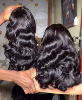 Perruque frontale HD sans colle, prête à porter, 13x4, avec dentelle pré-coupée, cheveux humains vietnamiens lisses, cuticules alignées