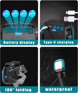 Meilleur projecteur LED COB rechargeable sans fil et magnétique, alimenté par batterie, pour utilisation en extérieur, sur camions, chantiers et entrepôts WD-84 - Product Image 6