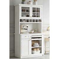 Meuble bar d'angle moderne en panneaux de bois avec éclairage LED, portes vitrées, quincaillerie en fer, casier à bouteilles fixe, rangement pour spiritueux