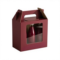 Emballage en carton ondulé pour bouteilles de bière artisanale, personnalisé, avec fenêtre, pour 1, 2 ou 3 bouteilles, boîte cadeau en papier
