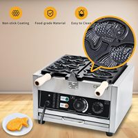 Machine à gaufres Taiyaki électrique 3-en-1 avec plaques antiadhésives et fonction de retournement – Idéale pour la préparation commerciale de Taiyaki