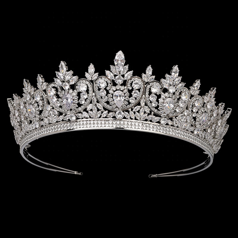 Accessori per capelli da sposa per donna pettine per capelli copricapo da sposa corona da spettacolo diademi con zirconi cubici per la sposa BC6666