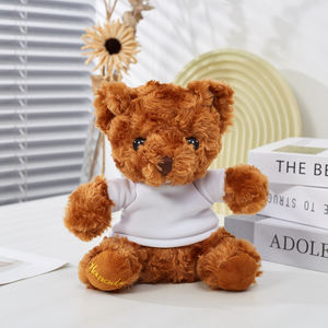 18CM Logo khusus mainan maskot Teddy Bear rumah sakit gereja promosi hadiah wisuda Souvenir kustom T-shirt Logo mainan mewah murah - Product Image 5