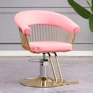 Silla de Peluquería y Estilismo Dorada en Color Beige Modelo Princess para Salón de Maquillaje - Product Image 5