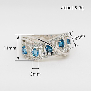 Bague en zircon ajourée en forme de X pour femme, bijou vintage tendance pour l'index - Product Image 4