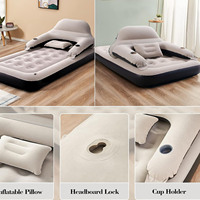 Matelas pneumatique pliable sur mesure avec tête de lit et oreillers gonflables pour la maison, la cuisine et l'extérieur