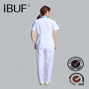 Divisa da Infermiera in 3 Colori: Camice + <span class=keywords><strong>Cappello</strong></span>, Uniforme Medica Ospedaliera - Product Image 4