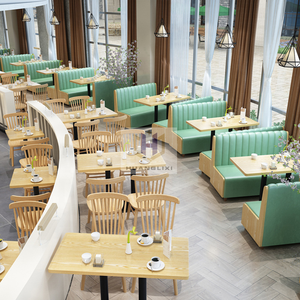 Sofa en bois de style moderne Sièges pour les restaurants de restauration rapide Cafés Hôtels Salons-Fabricant de meubles commerciaux - Product Image 4