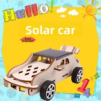 Coche de Juguete de Madera con Energía Solar para Niños y Estudiantes - Coche Deportivo Hecho a Mano