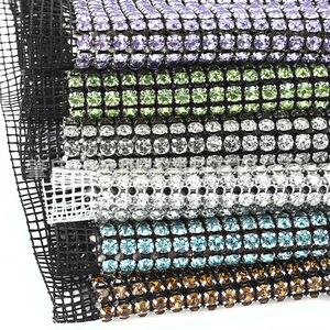 Panneaux en maille de strass 5mm 24mm ronds à dos plat, accessoires de bijouterie DIY, décorations pour vêtements, nœuds pour empeignes de chaussures, cordes de strass - Product Image 1