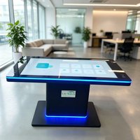 Mesa de Juego con Pantalla Táctil de 55 Pulgadas, Luz LED Ambiental, Aceptador de Monedas, Carga Inalámbrica, Táctil Capacitivo para Museo de Juegos