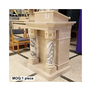 Waverly New Design Modern Church Furniture Pulpit Stands Prices With Column Antique Luxury Marble Stone Church Pulpit Lectern