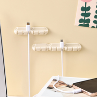 Organisateur de bureau gestionnaire de câbles en plastique avec couvercle visible pince de moyeu d'artefact stockage fixe pour câbles de données de charge de téléphone