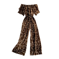 Manches courtes col fendu Floral décontracté longues combinaisons hiver taille haute imprimé fleuri combinaisons dames décontracté salopette une pièce