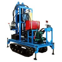 Foreuses hydrauliques portables sur chenilles pour puits d'eau, personnalisables, avec moteur 22hp, 25hp, 35hp et boîte de vitesses