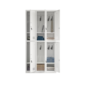 Muebles de oficina modernos Armario de acero Armario Almirah de metal de 6 puertas con cerradura de llave Armario ajustable para hoteles - Product Image 6