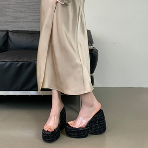 รองเท้าแตะส้นตึกแบบหนา สไตล์แฟชั่นฤดูร้อนปี 2026 สำหรับใส่กลางแจ้ง รองเท้าส้นสูงแบบใสสำหรับผู้หญิง - Product Image 2